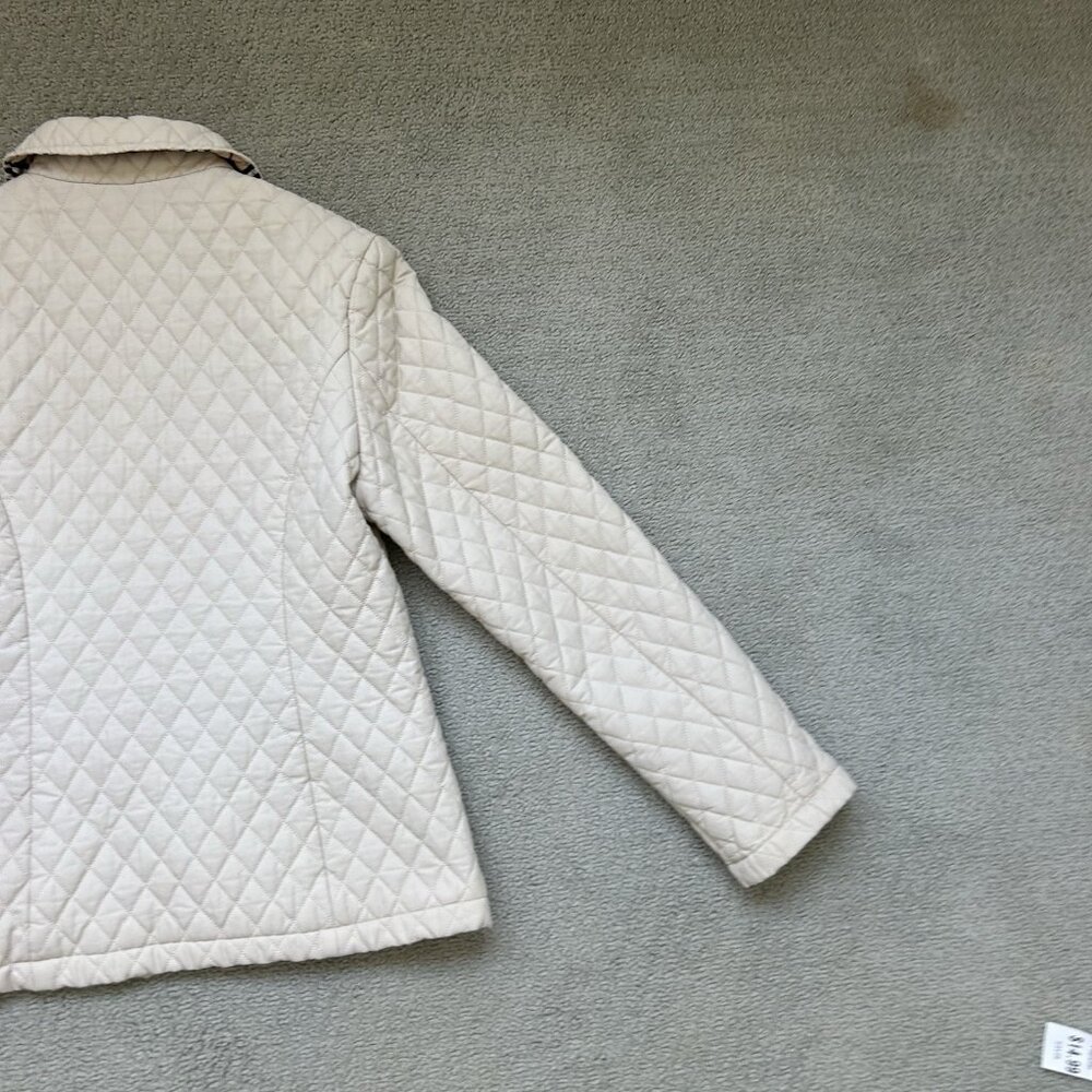 Burberry Brit Women’s Kencott Quilted Zip up Nova Check Jacket Beige Size XS - Picture 14 of 15